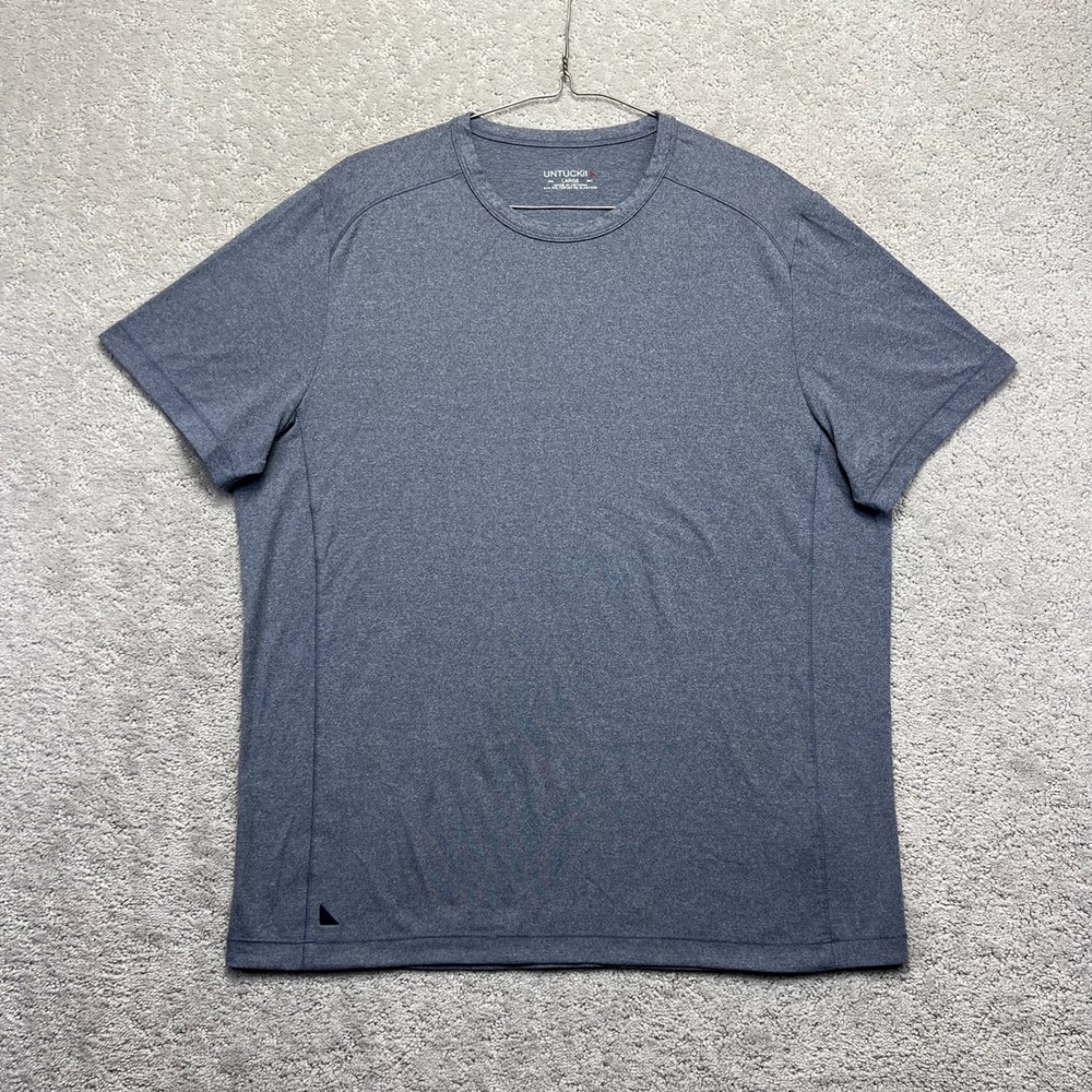 UNTUCKit T-Shirt‎ Mens Large Blue Clarendon II Tee Heathered Performance Workout